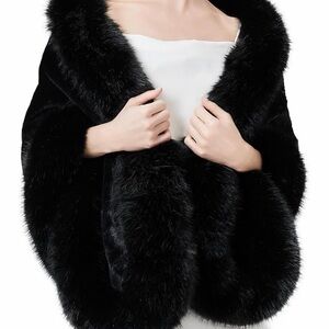 Amazon Black Faux Fur Cape